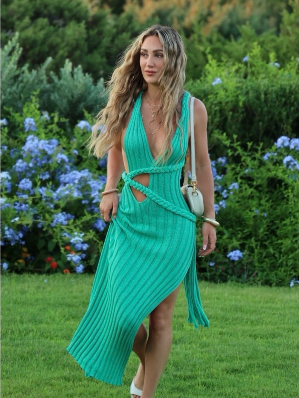 Seafoam Green Midi Cutout Dress